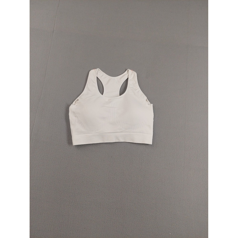 Truekind Women Sport Bra 2XL White Pullover Racerback Seamless Stretched Active